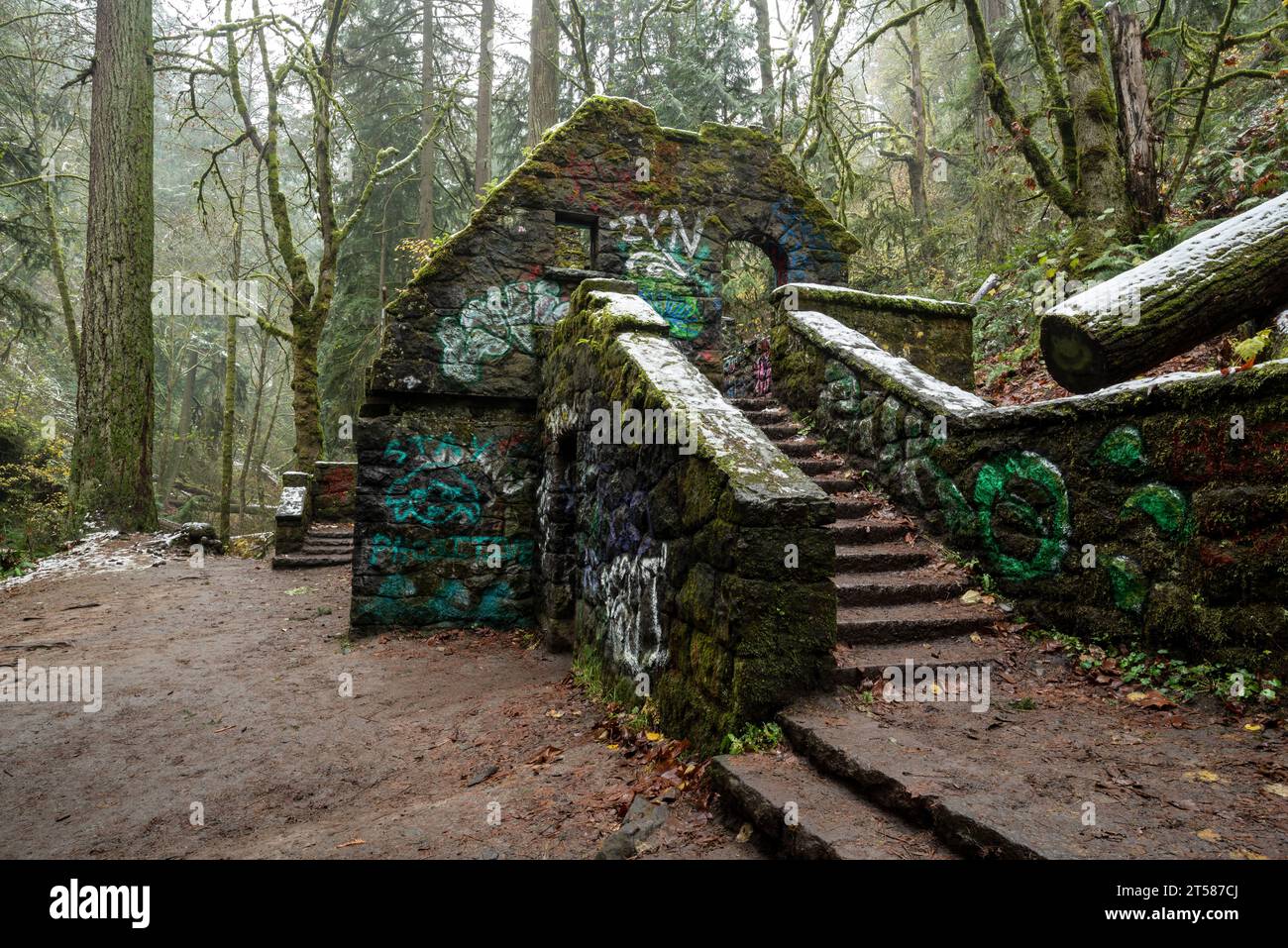 Old public bathroom, known as "Witch's Castle", in Portland Oregon's