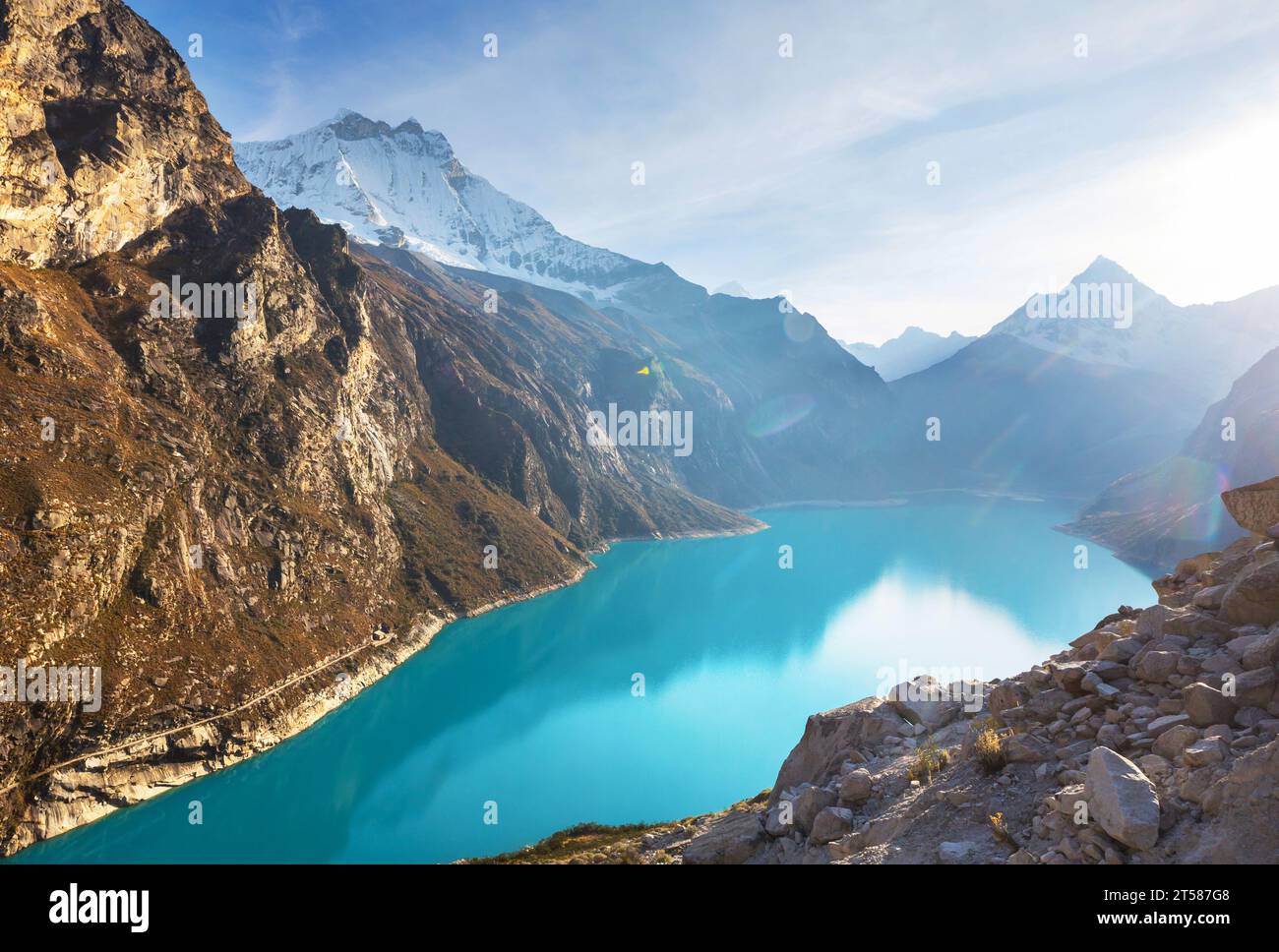 Beautiful lake Paron in Cordillera Blanca, Peru, South America Stock ...