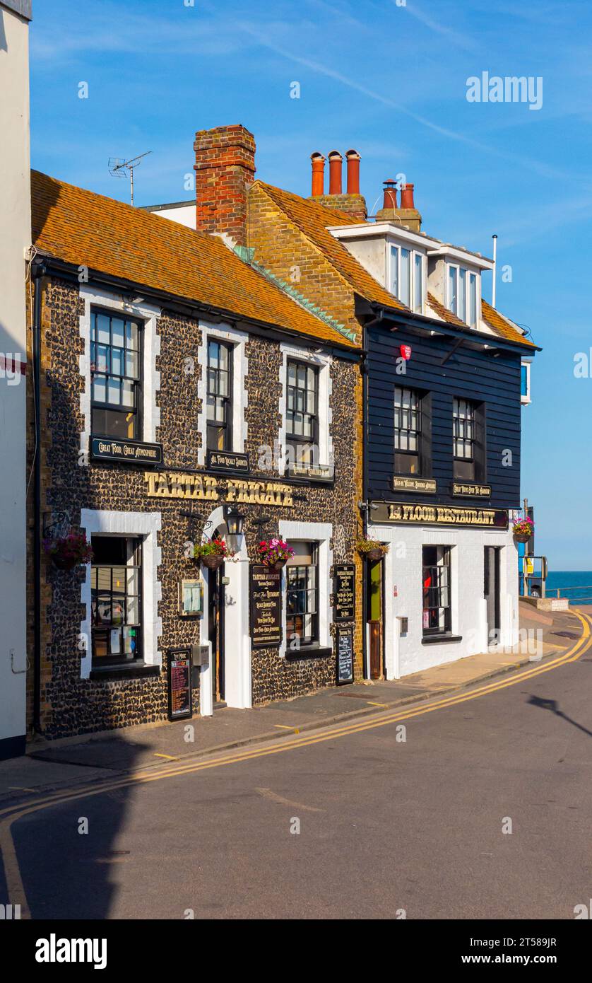 Exterior of The Tartare Frigate pub and seafood restaurant near Viking Bay in Broadstairs Kent England UK. Stock Photo