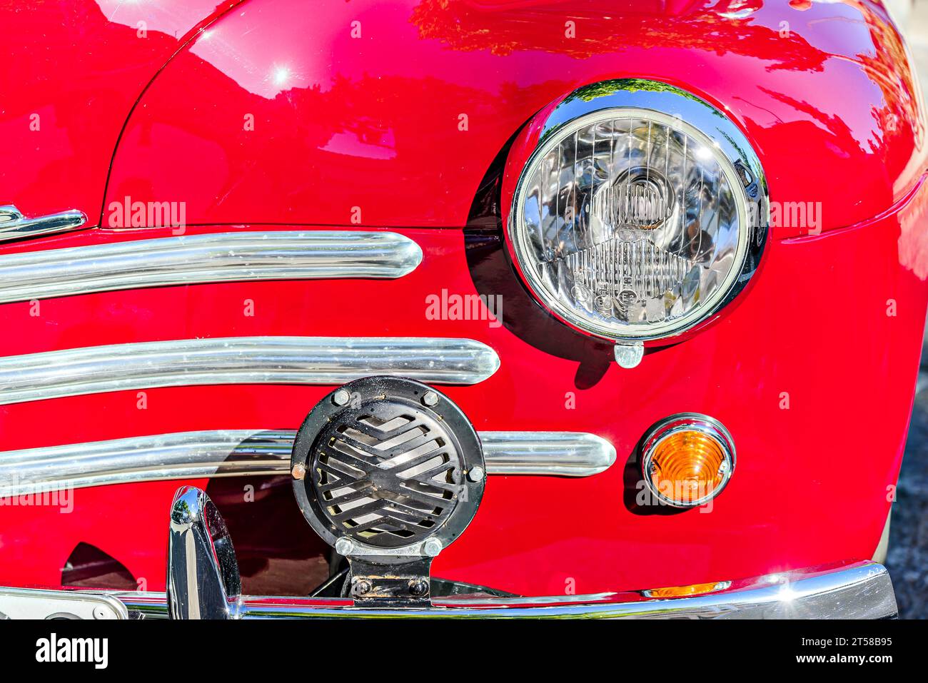 Detail of the headlights of an old car, classic, retro vehicle Stock