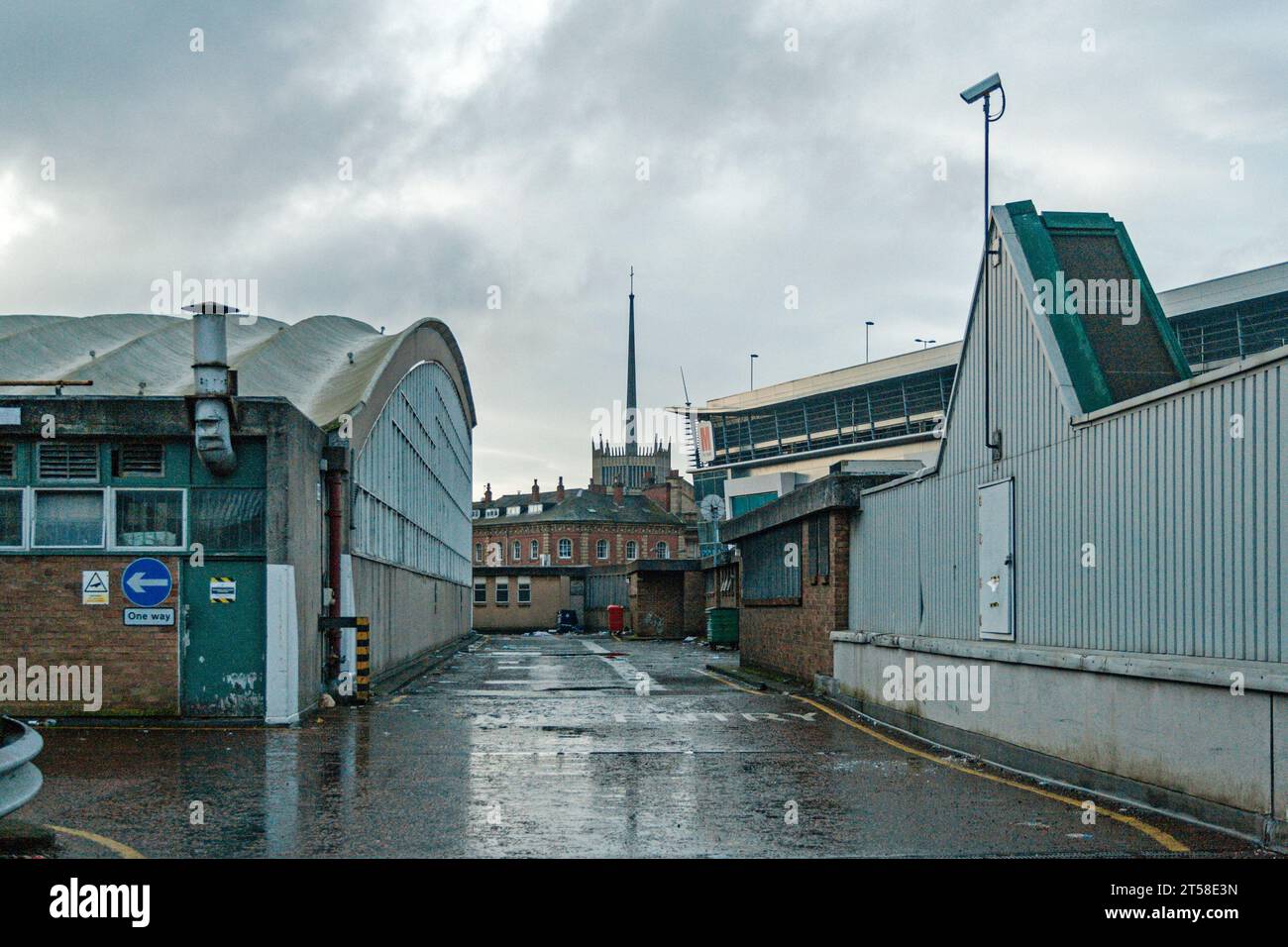 Blackburn Market rooftop car park in 2011. Now demolished Stock Photo