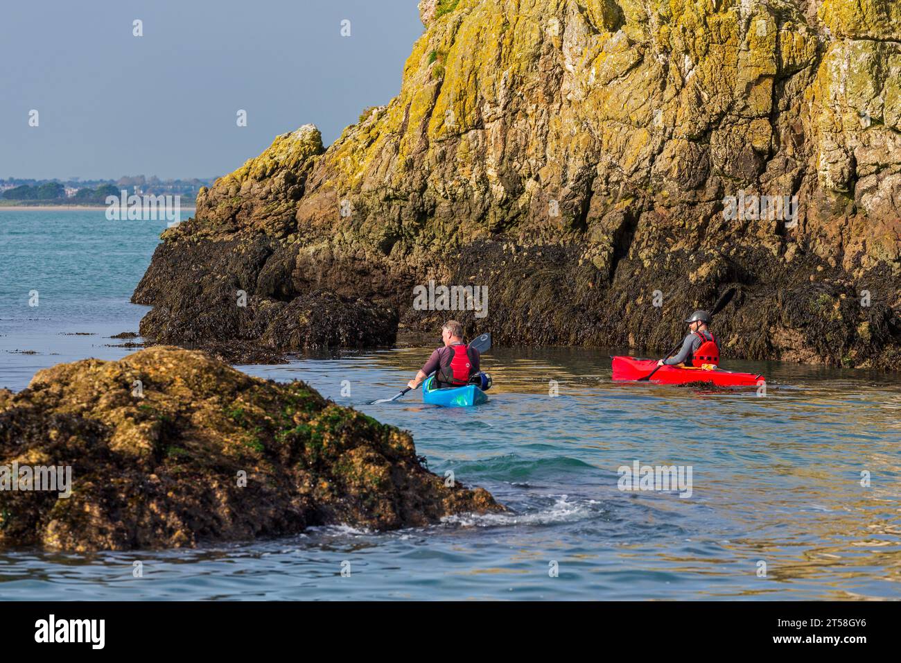 Kayaking, Ireland's Eye, Howth, County Dublin, Ireland Stock Photo Alamy