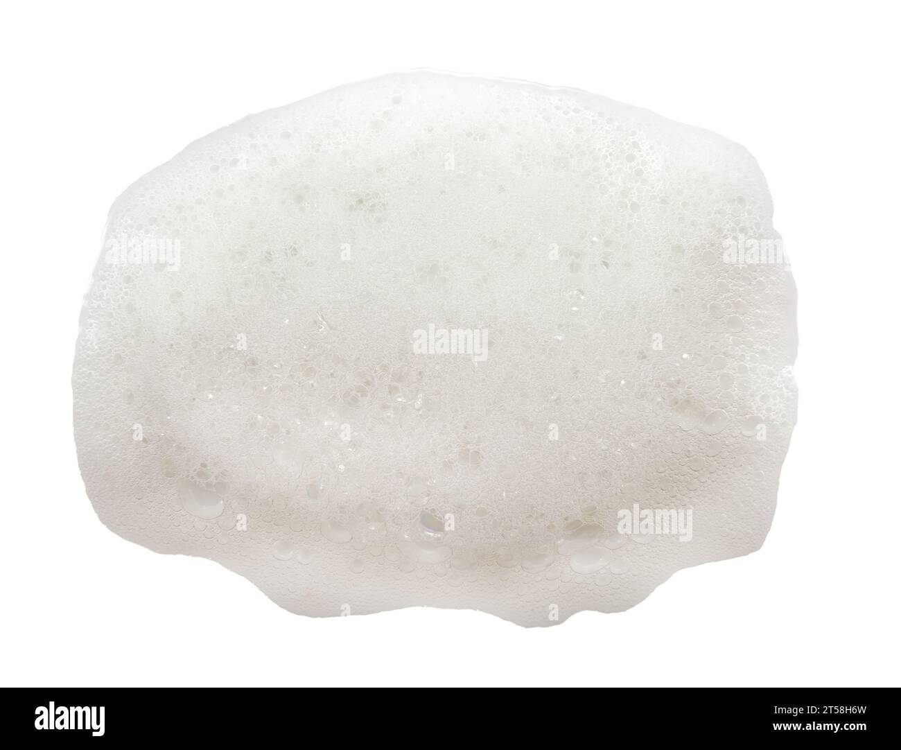 Soap foam with bubbles on a white background. Shampoo. Foam bubbles Stock Photo