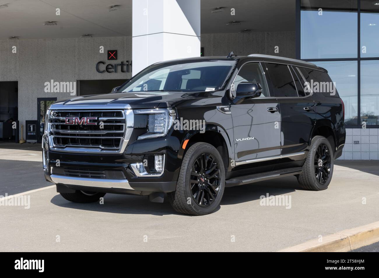 Kokomo October 24, 2023 GMC Yukon SUV display at a dealership. GMC