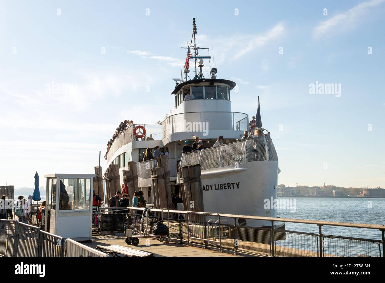 Statue Cruises passenger ferry Lady Liberty. Transporting tourists to