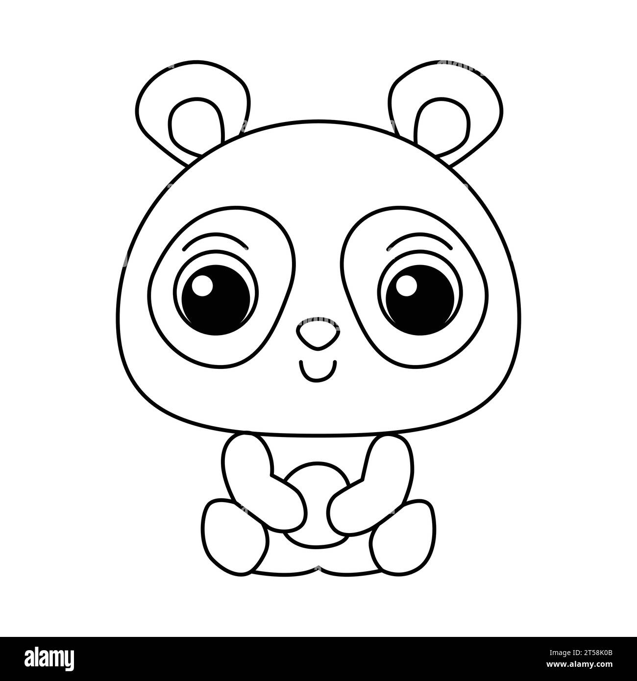 Cute panda cartoon coloring page for kids Vector Image Stock Vector