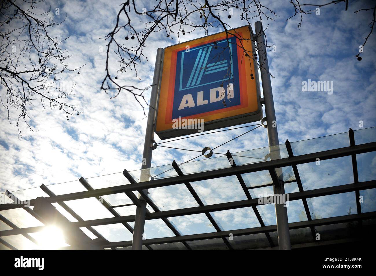 File photo dated 19/01/16 of an Aldi shop sign. Supermarket giant Aldi