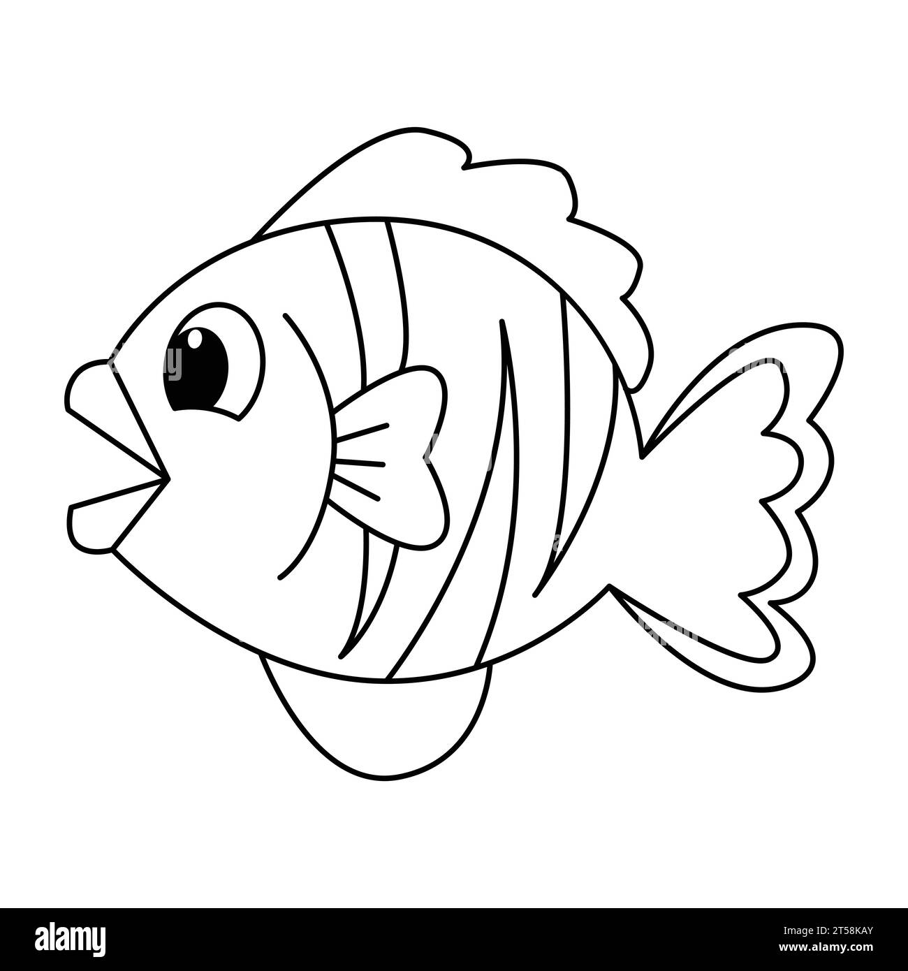 Cute crab cartoon coloring page for kids Vector Image Stock Vector