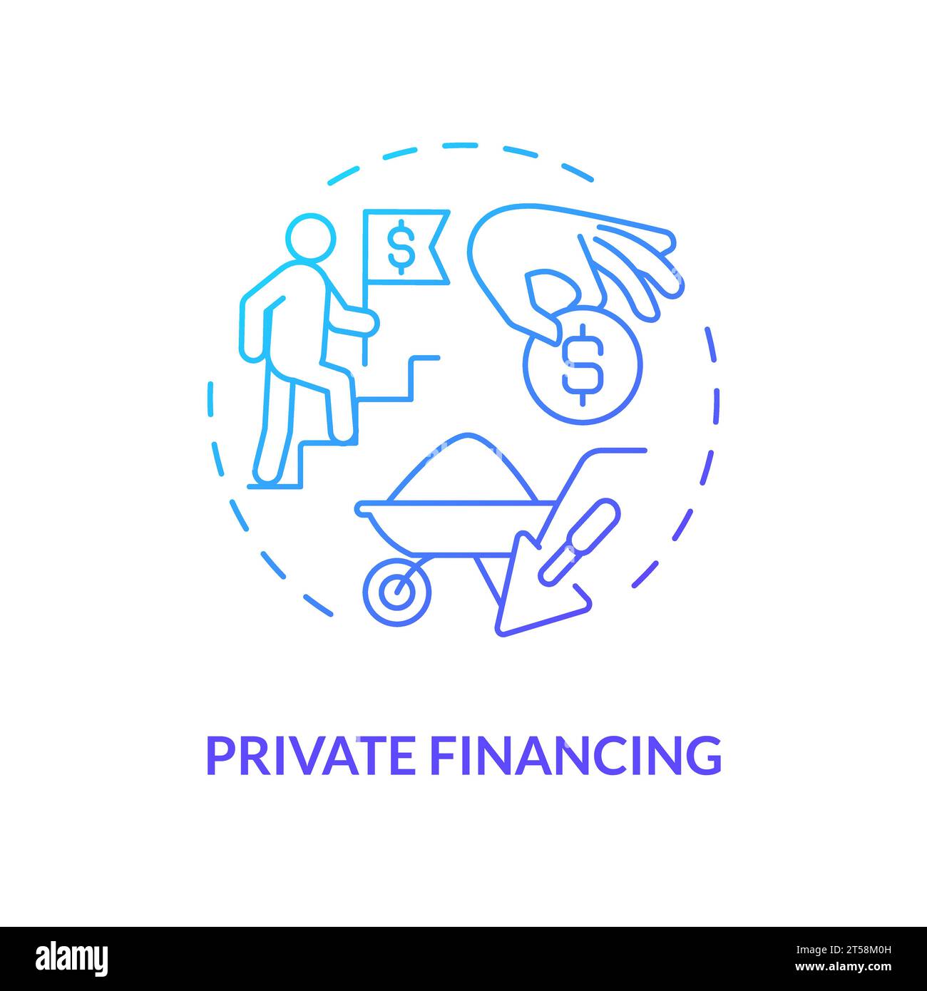 2D thin line gradient icon private financing concept Stock Vector Image ...