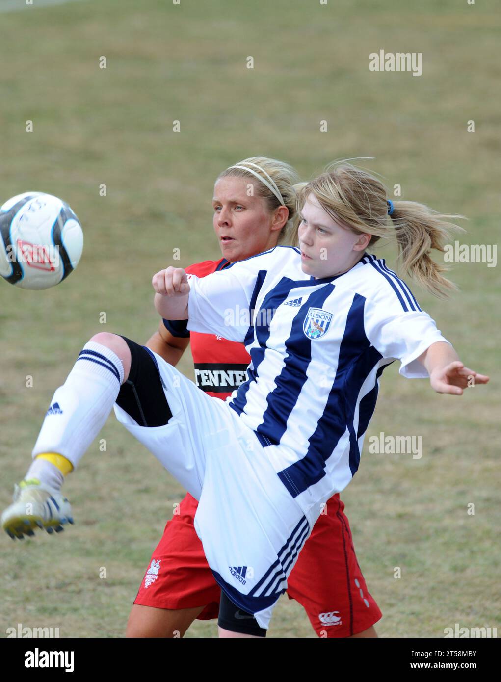 Robyn James of West Bromwich Albion and Vikki Eastwood of Preston North End ladies team. West Bromwich Albion Ladies v Preston North End 21/08/2011 Stock Photo