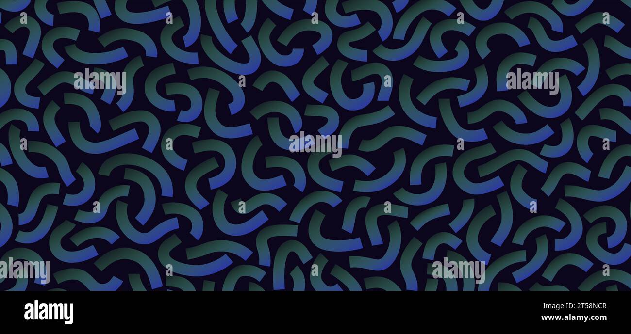 Gradient doodle pattern. Funny pattern. Curved lines isolated on dark background. Stock Vector