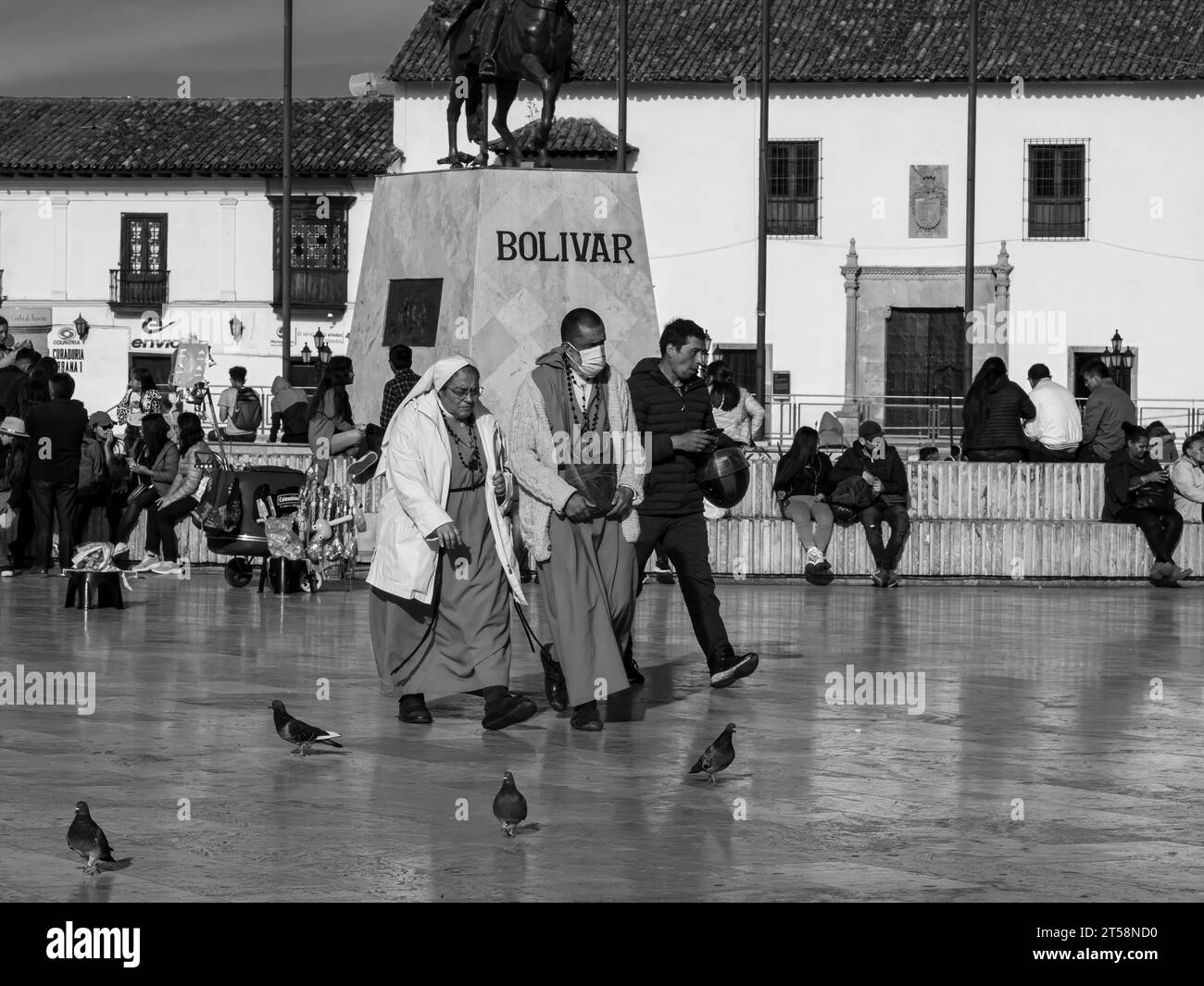 people walking..  Tunja, Boyacá, Colombia, South America Stock Photo