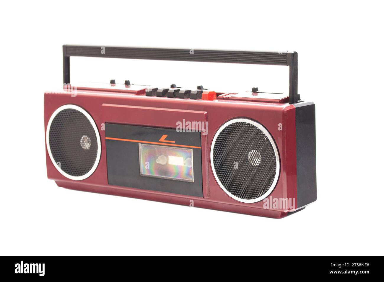 Retro portable stereo cassette recorder from 80s Stock Photo - Alamy