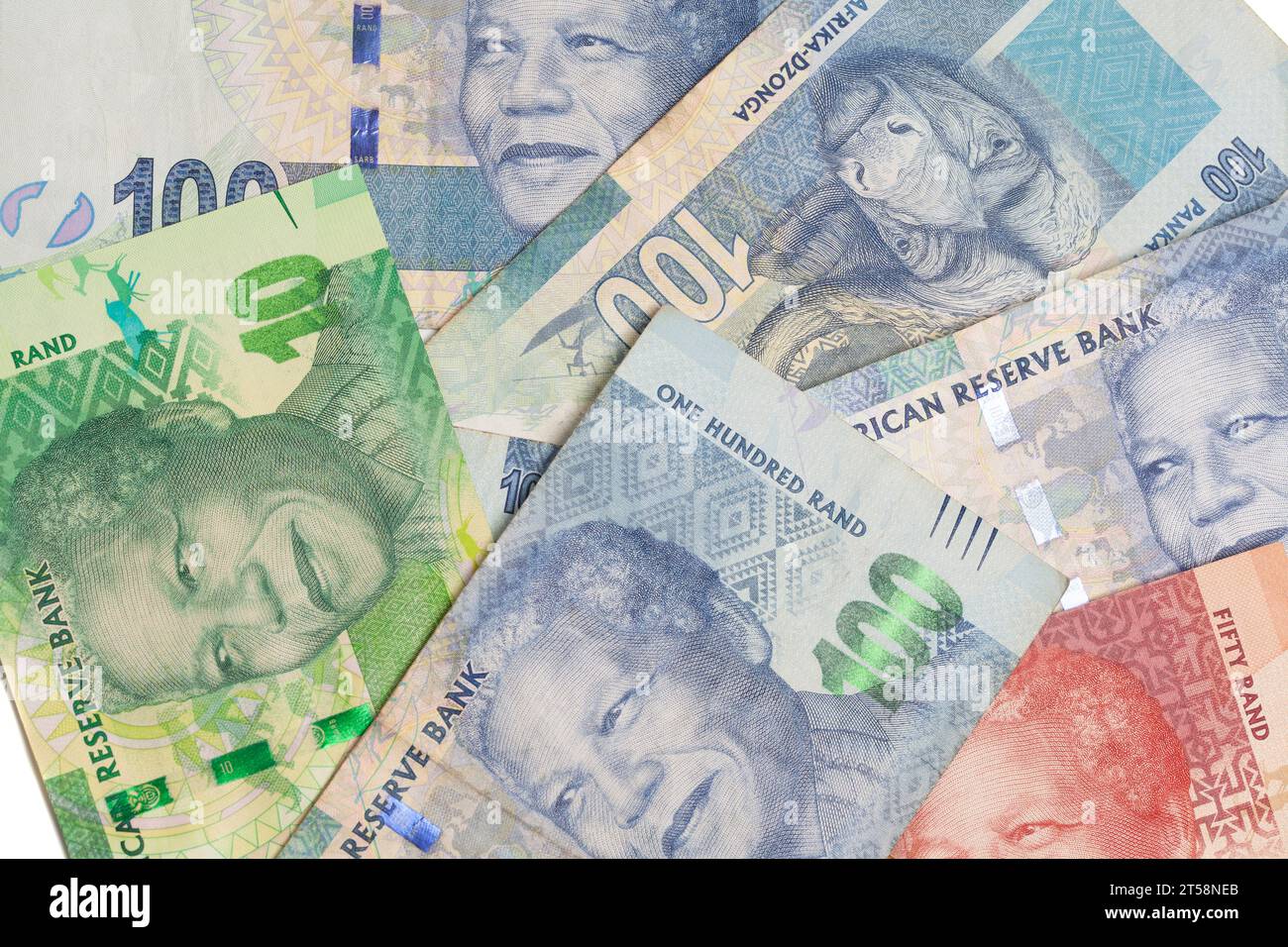 South African money rand banknotes Stock Photo Alamy