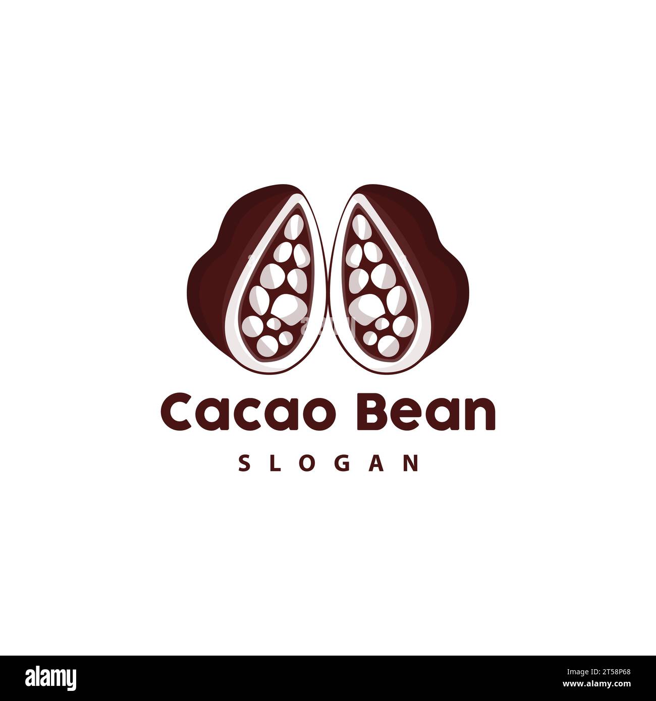 Vintage Cacao Logo, Cocoa Fruit Plant Logo, Chocolate Vector For Bakery, Abstract Line Art Chocolate Design Stock Vector