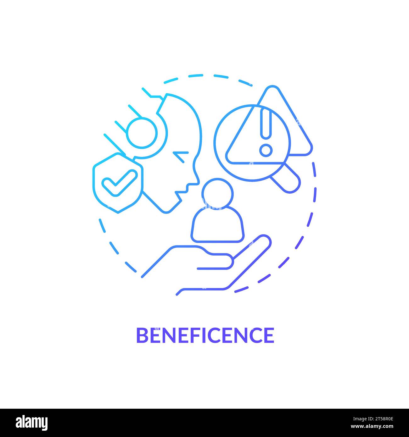 Thin line gradient icon beneficence concept Stock Vector