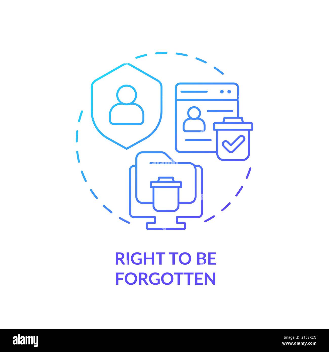 Thin line gradient icon right to be forgotten concept Stock Vector