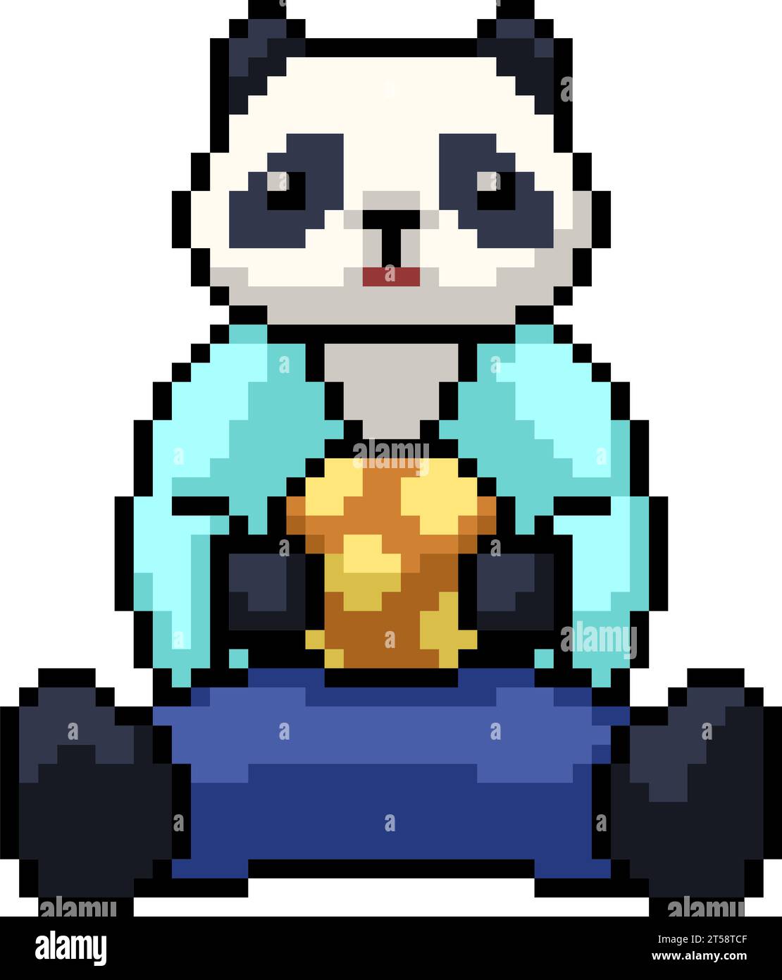 pixel art of panda holding ball Stock Vector Image & Art - Alamy