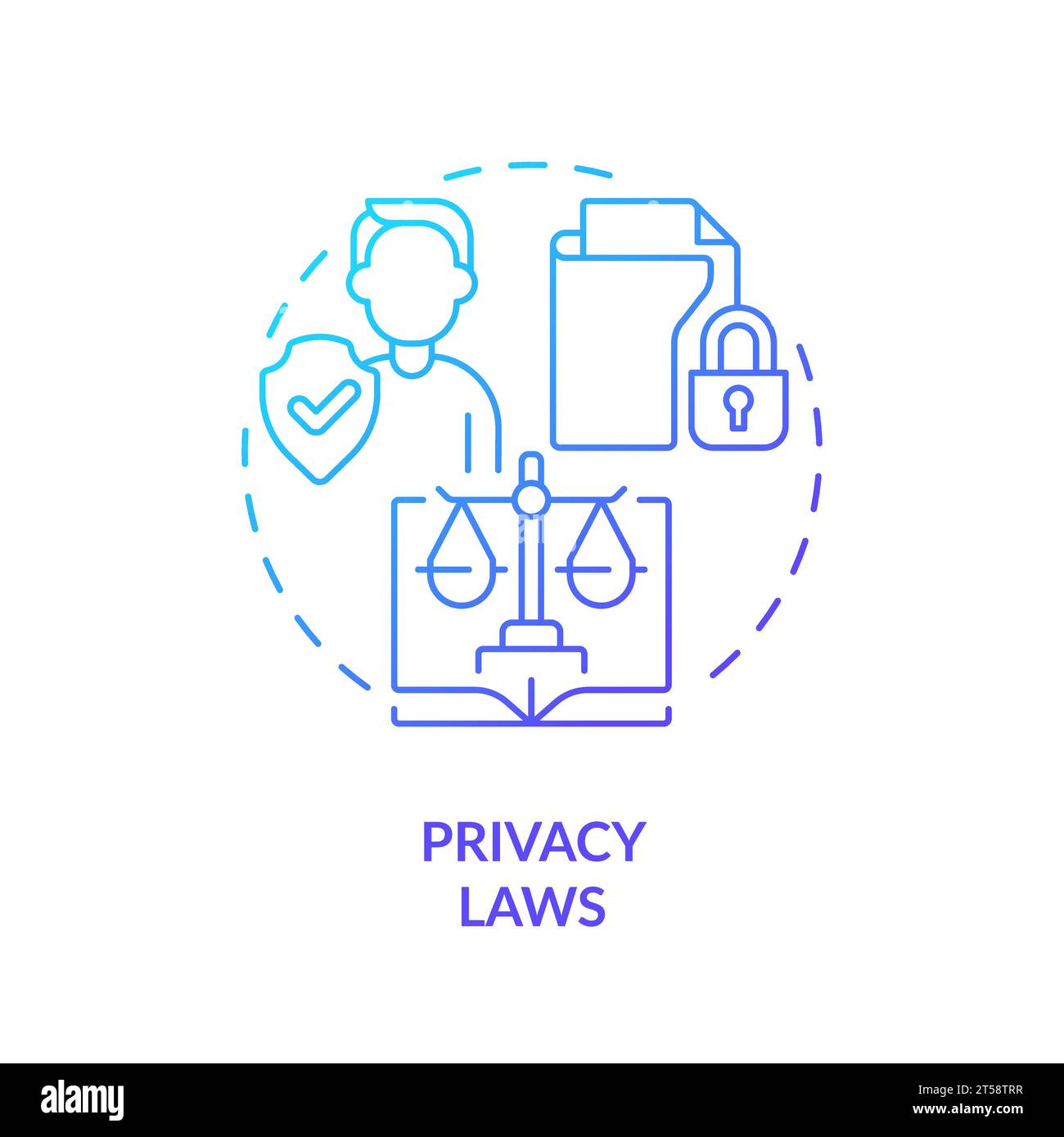 Thin line gradient icon privacy laws concept Stock Vector