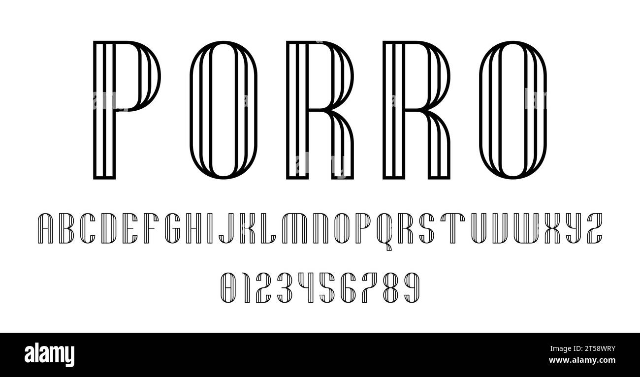 Set of alphabets font letters and numbers modern abstract design with ...