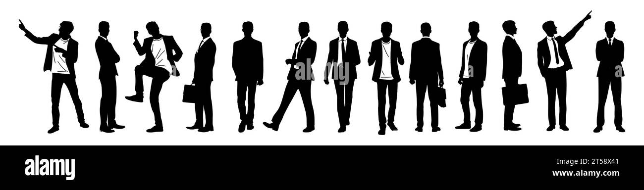 Set of Businessman character in different poses Stock Vector Image ...