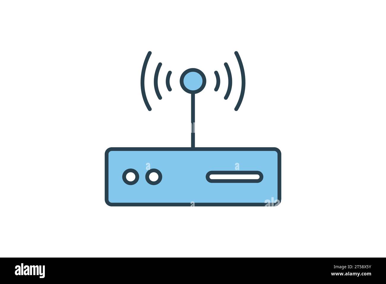 access point router icon. icon related to device, computer technology, network. flat line icon style. simple vector design editable Stock Vector