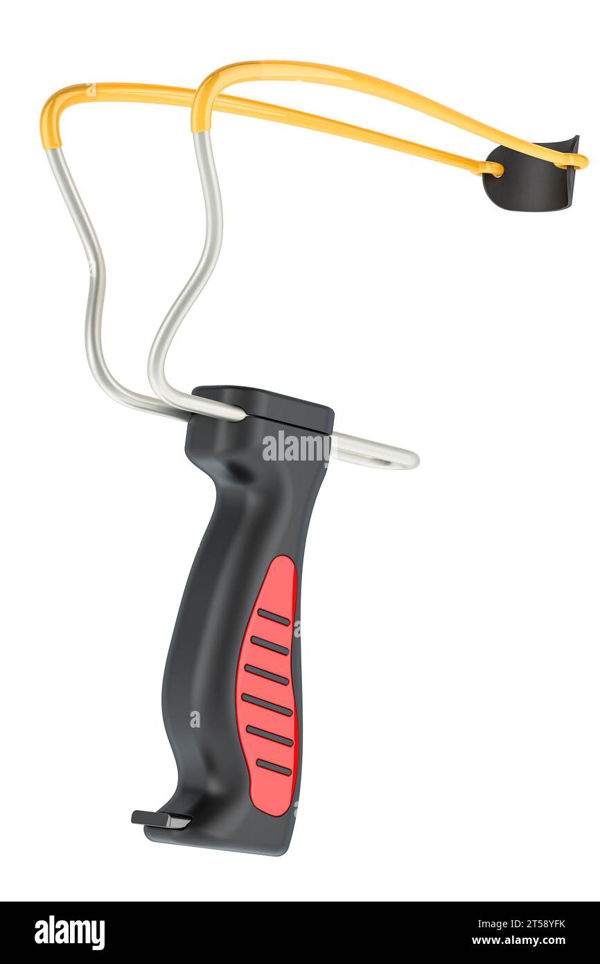Slingshot, closeup. 3D rendering isolated on white background Stock