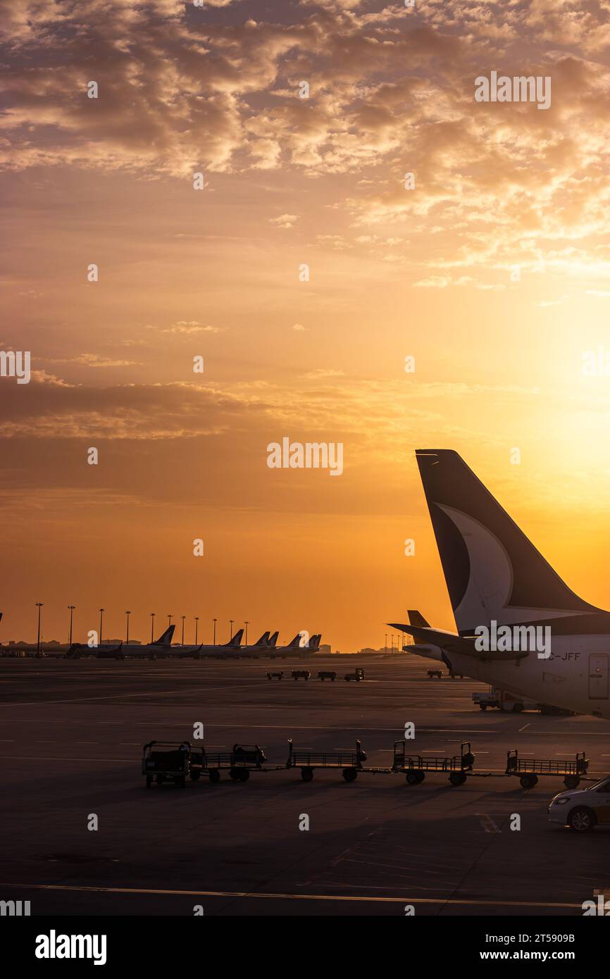 Istanbul, Turkey September 23, 2023 A Turkish Airlines plane at Istanbul Sabiha Gokcen