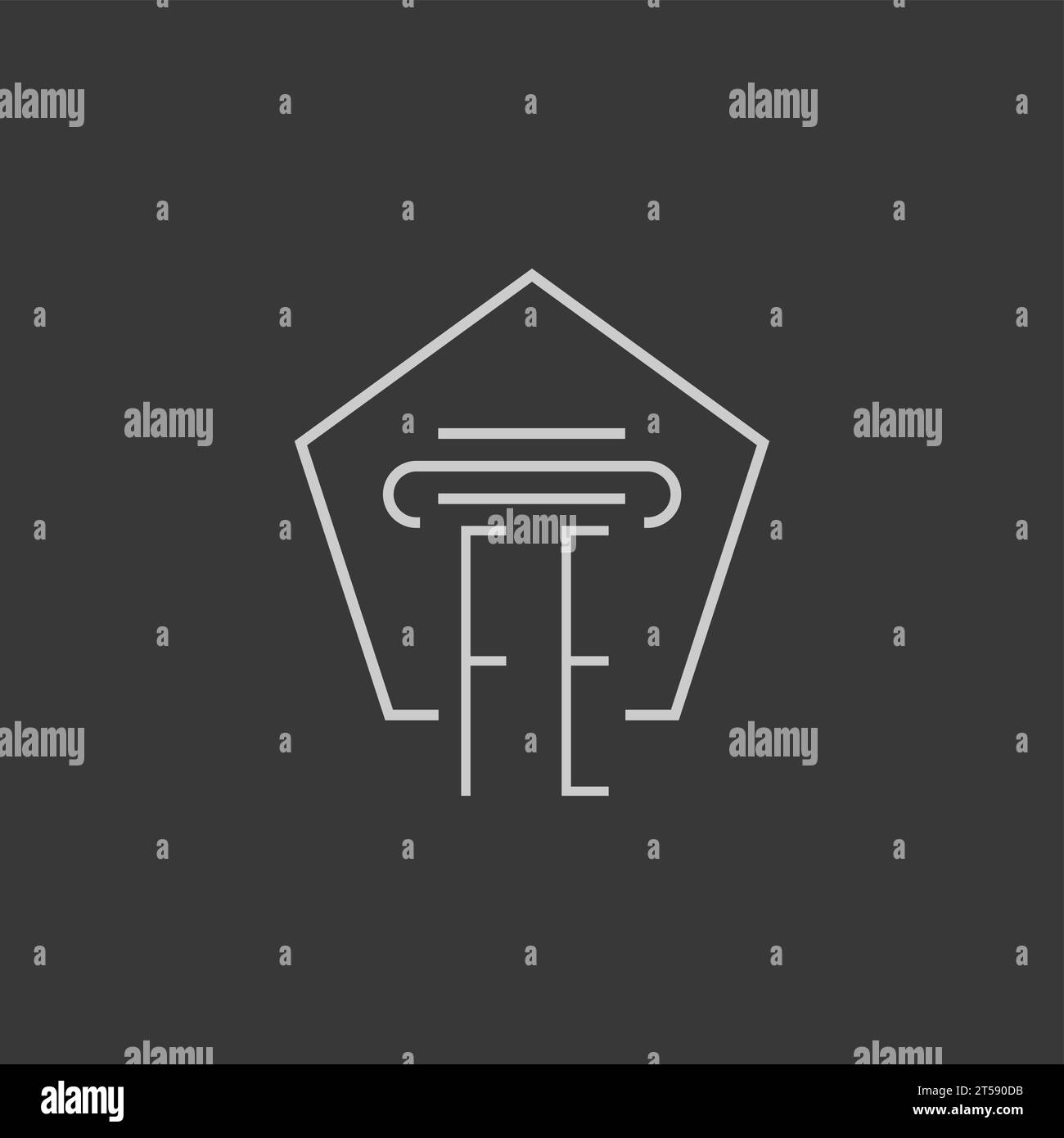initial monogram FE with monoline pillar logo design ideas Stock Vector ...