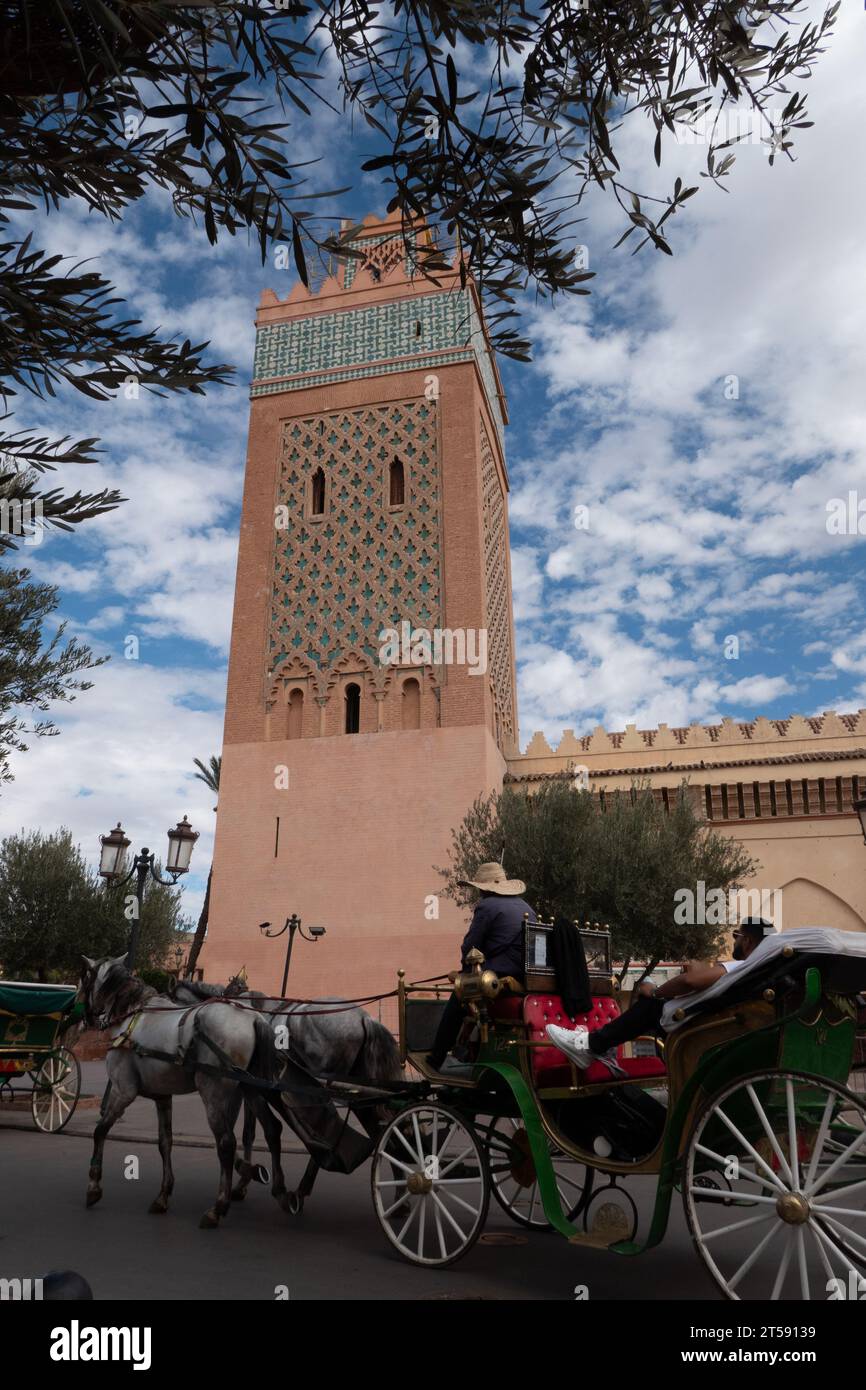 view at casbah mosque near Saadi tombs in Marrakech, Maroc Stock Photo