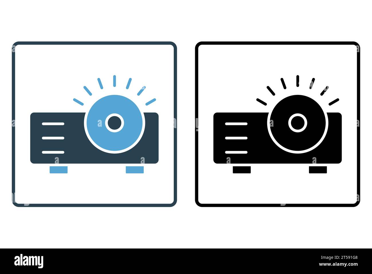 projector icon. icon related to device, computer technology. solid icon style. simple vector design editable Stock Vector