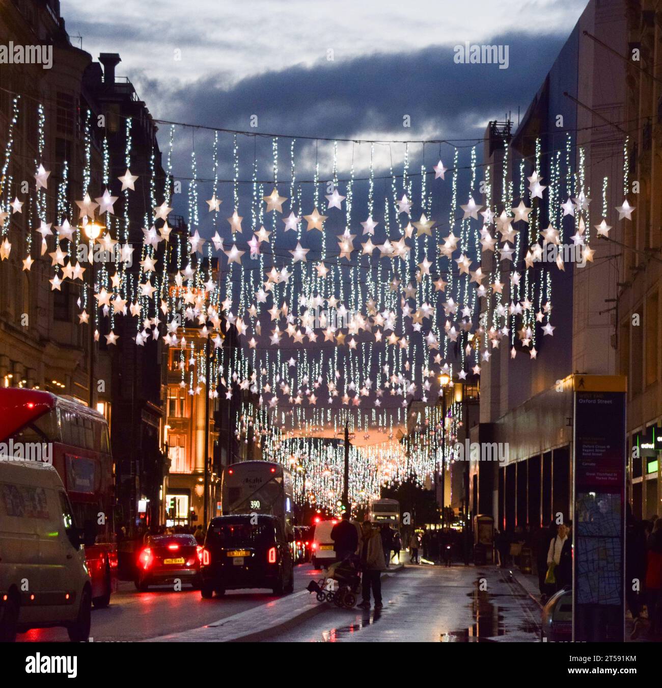 London, England, UK. 3rd Nov, 2023. This year's Christmas lights have