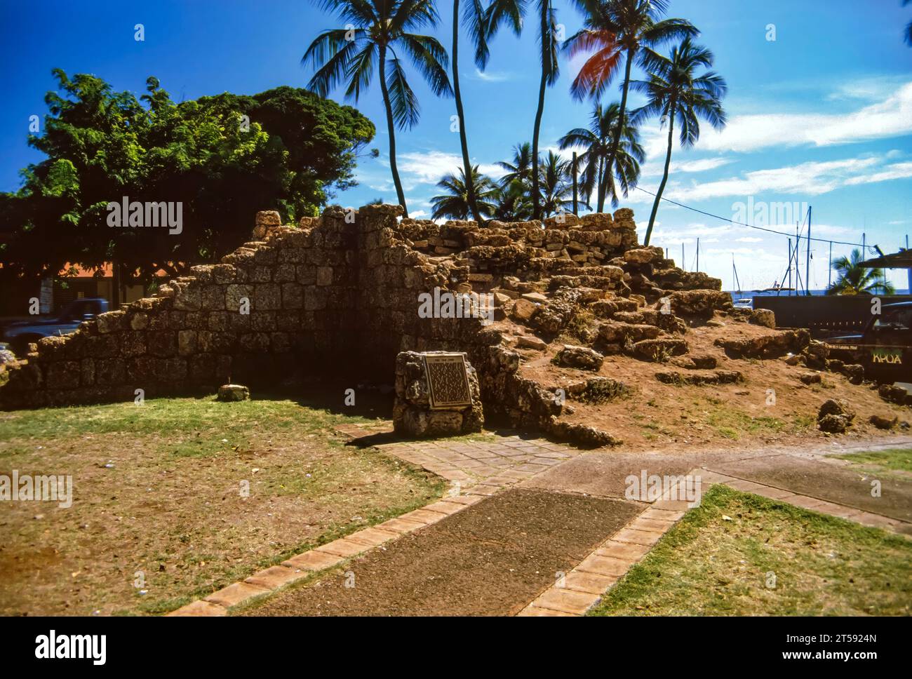 Lahaina, Maui, Hawaii, June 2, 1986 Old Slide of Old Remains of a
