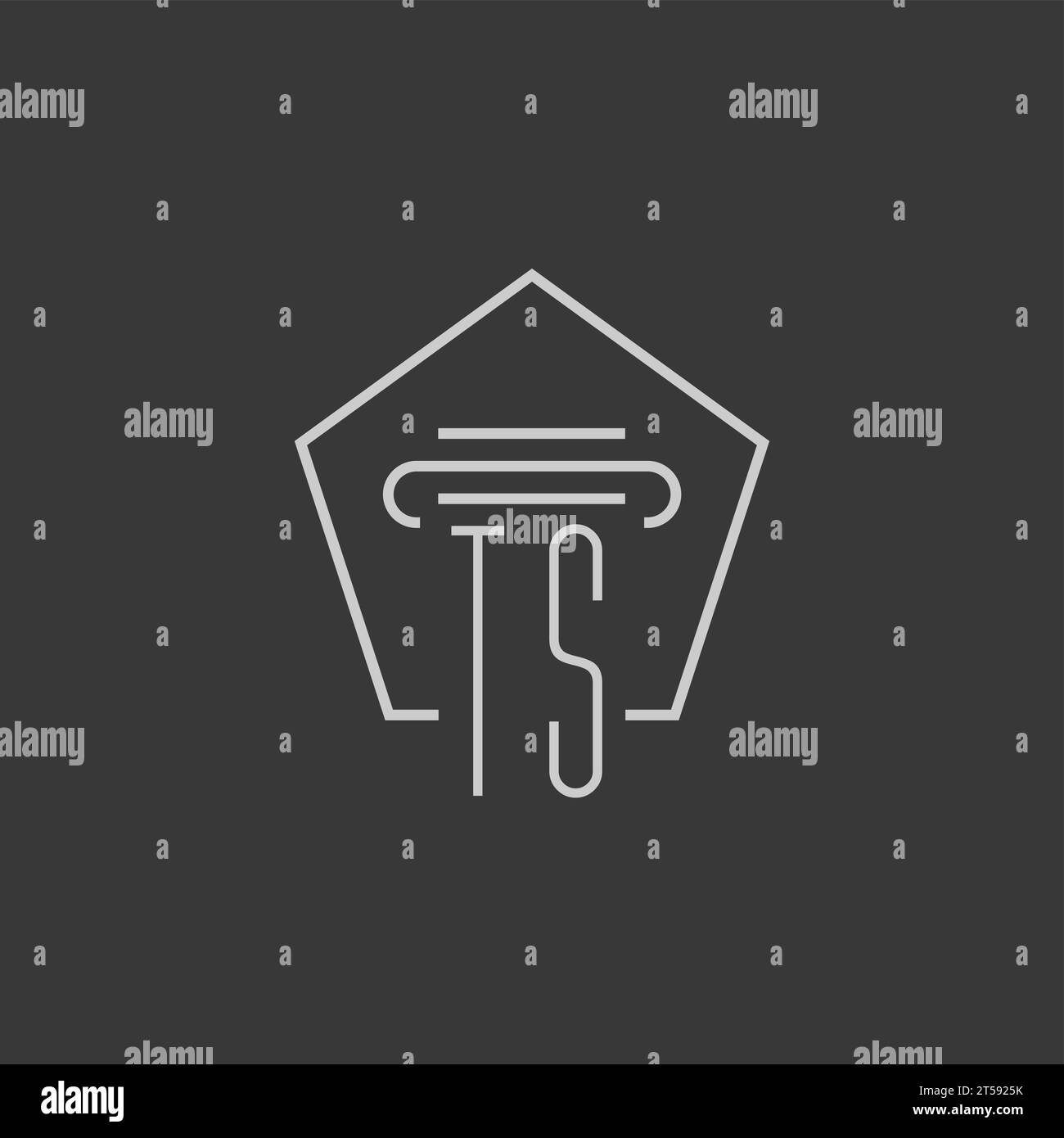 initial monogram TS with monoline pillar logo design ideas Stock Vector ...
