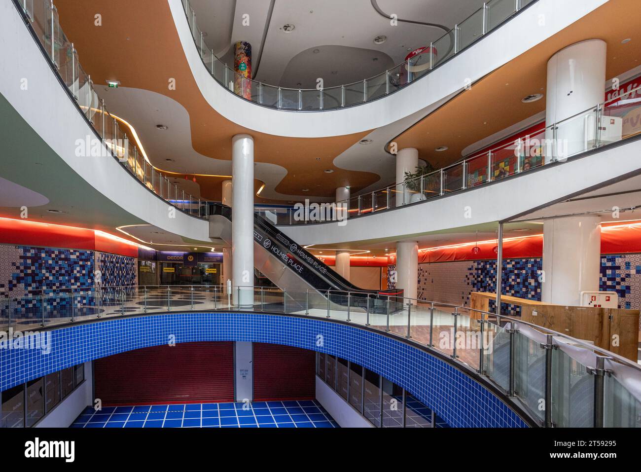 Interior of the empty disused Shopping Mall, La Vie Porto Baixa, on