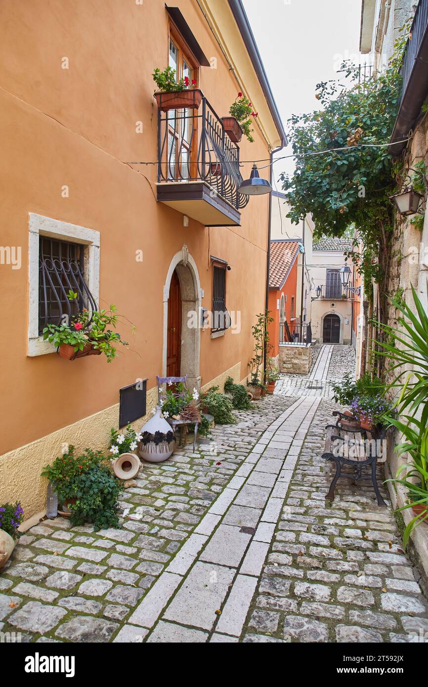 Buonalbergo, Campania, Italy Alleys of the historic center Stock Photo