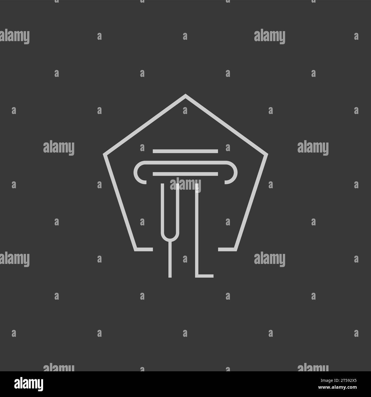 initial monogram YL with monoline pillar logo design ideas Stock Vector ...
