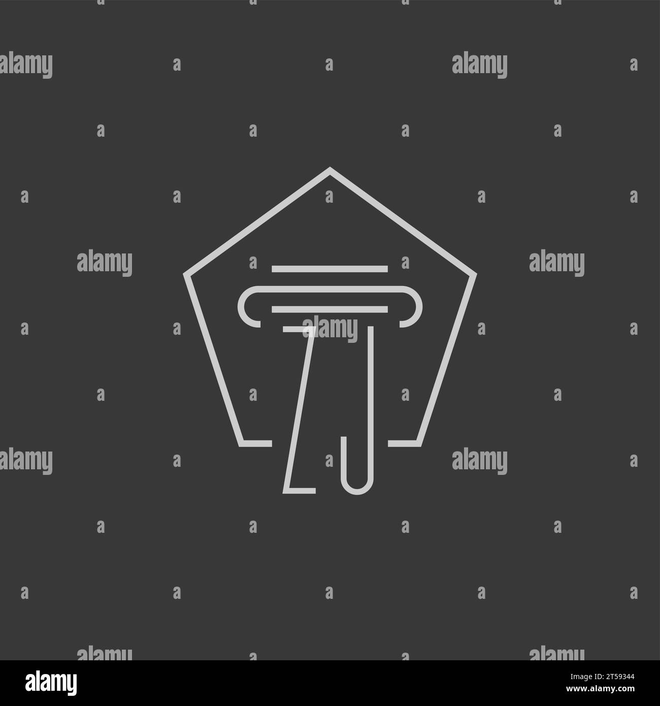 initial monogram ZJ with monoline pillar logo design ideas Stock Vector ...