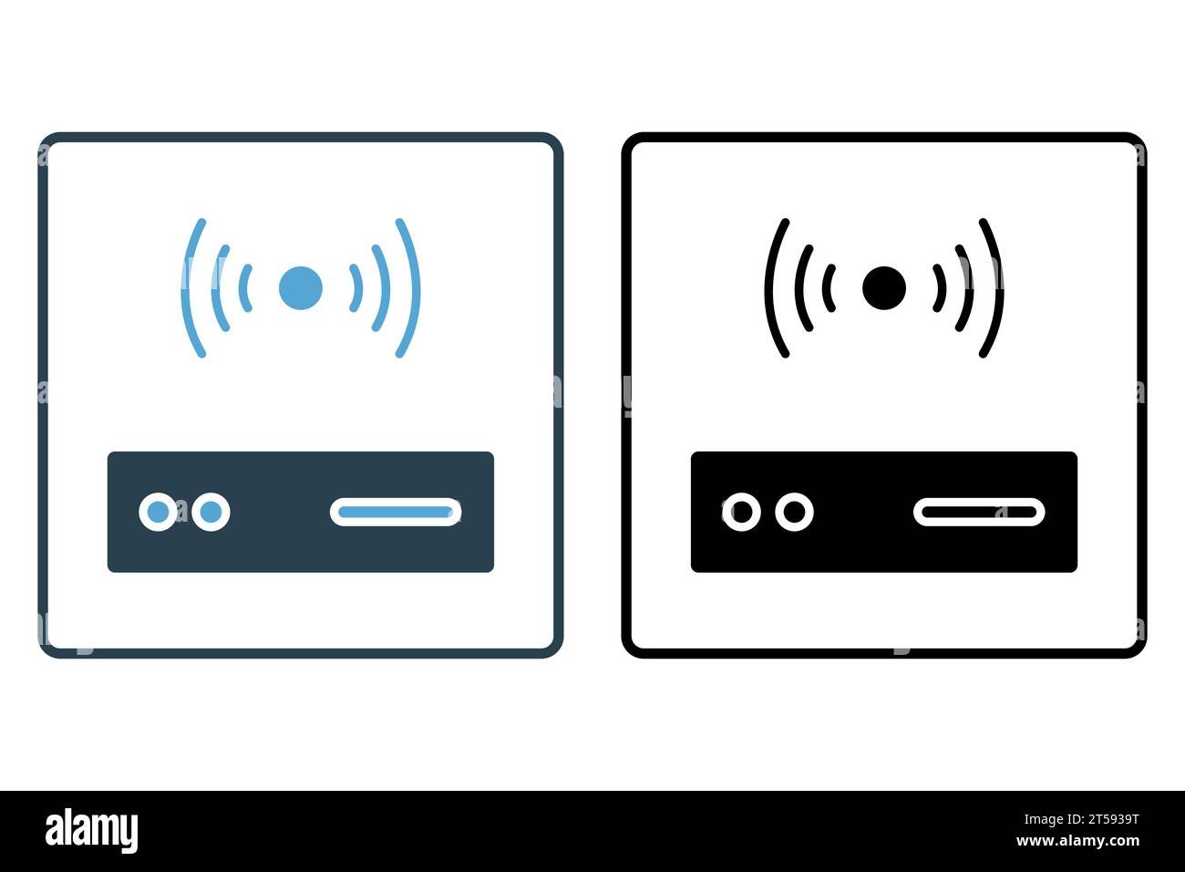 access point router icon. icon related to device, computer technology, network. solid icon style. simple vector design editable Stock Vector