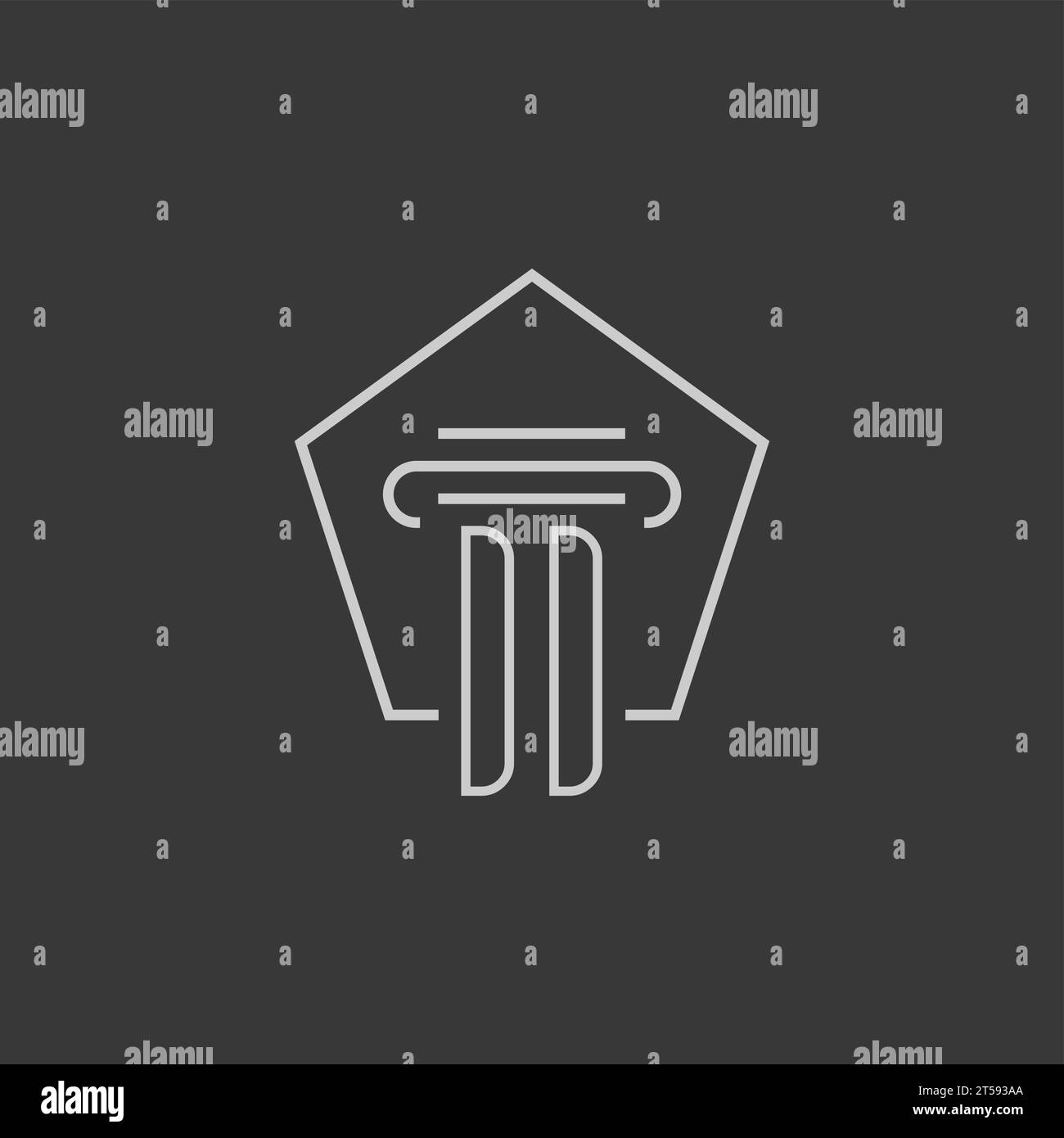 initial monogram DD with monoline pillar logo design ideas Stock Vector ...