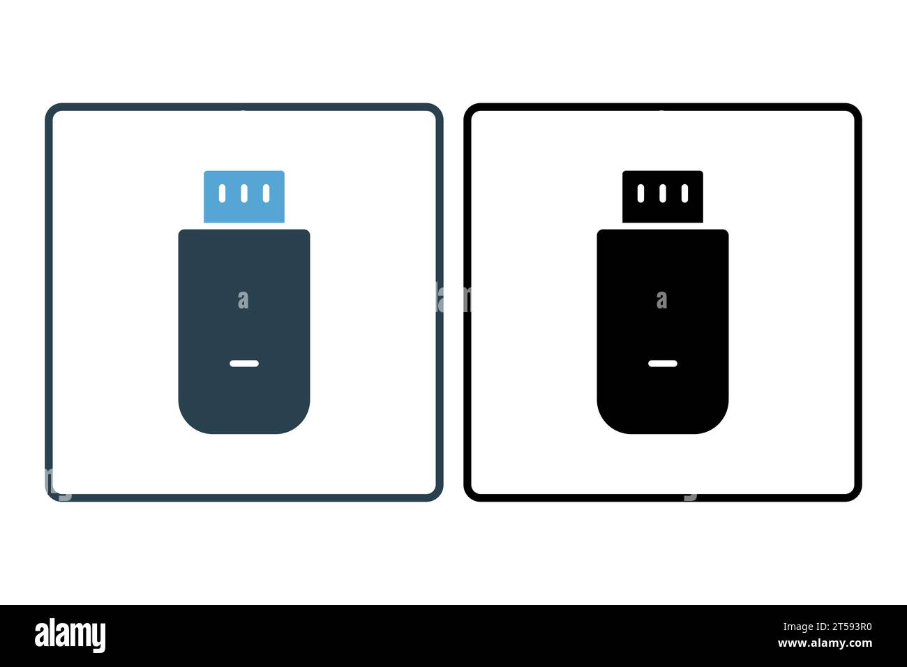 usb icon. icon related to device, computer technology. solid icon style. simple vector design editable Stock Vector