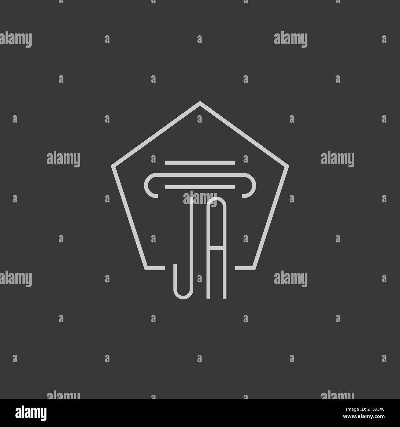 initial monogram JA with monoline pillar logo design ideas Stock Vector ...