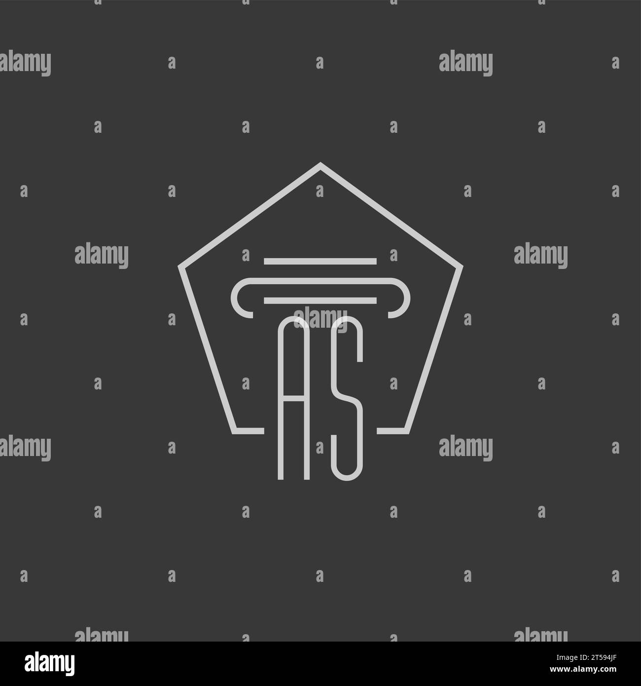 initial monogram AS with monoline pillar logo design ideas Stock Vector ...