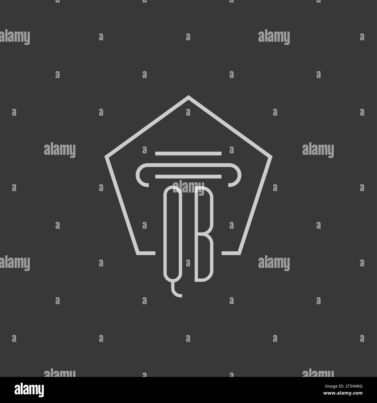 initial monogram QB with monoline pillar logo design ideas Stock Vector ...