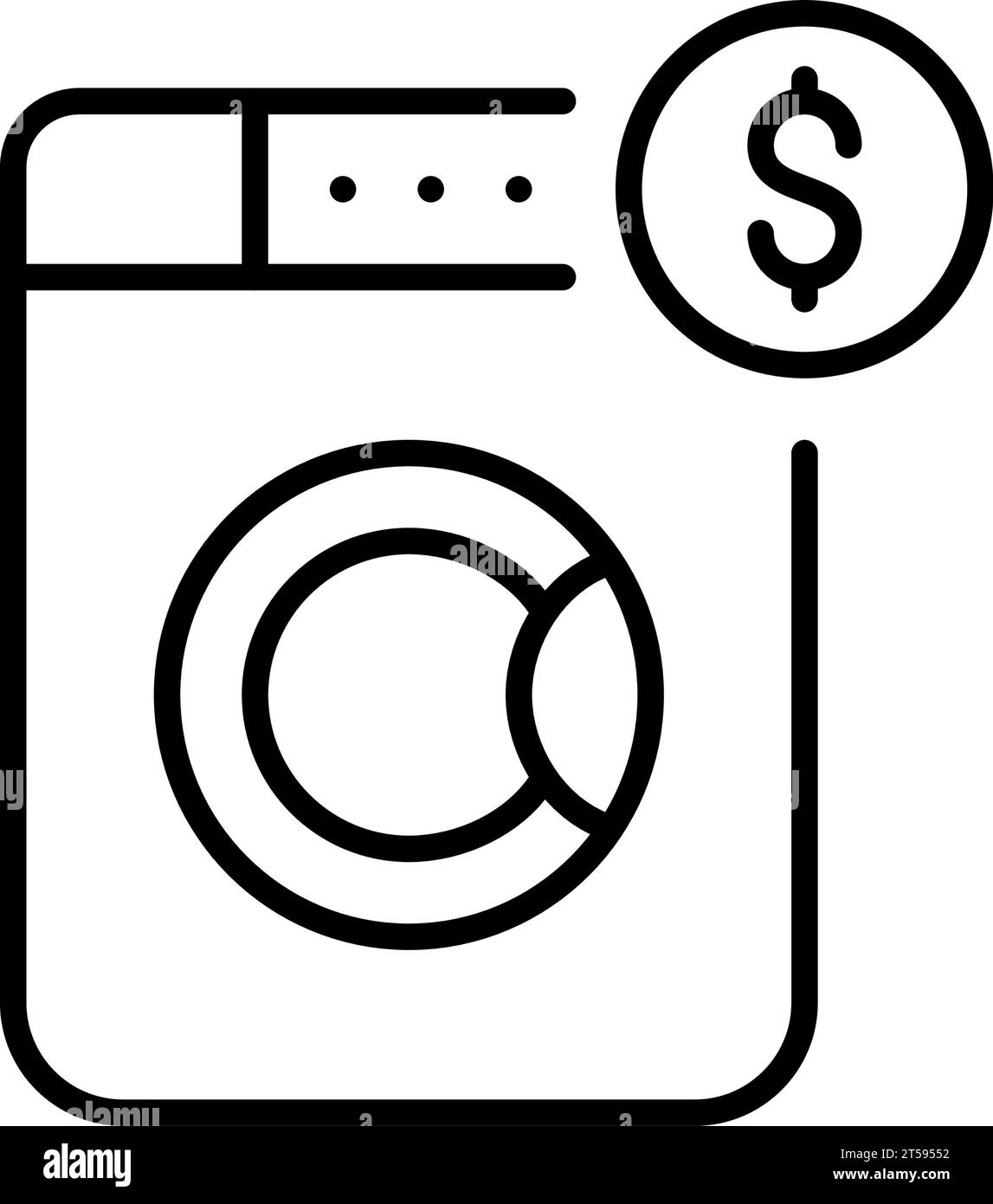 Coin operated self-service laundry machines. Pixel perfect, editable stroke icon Stock Vector