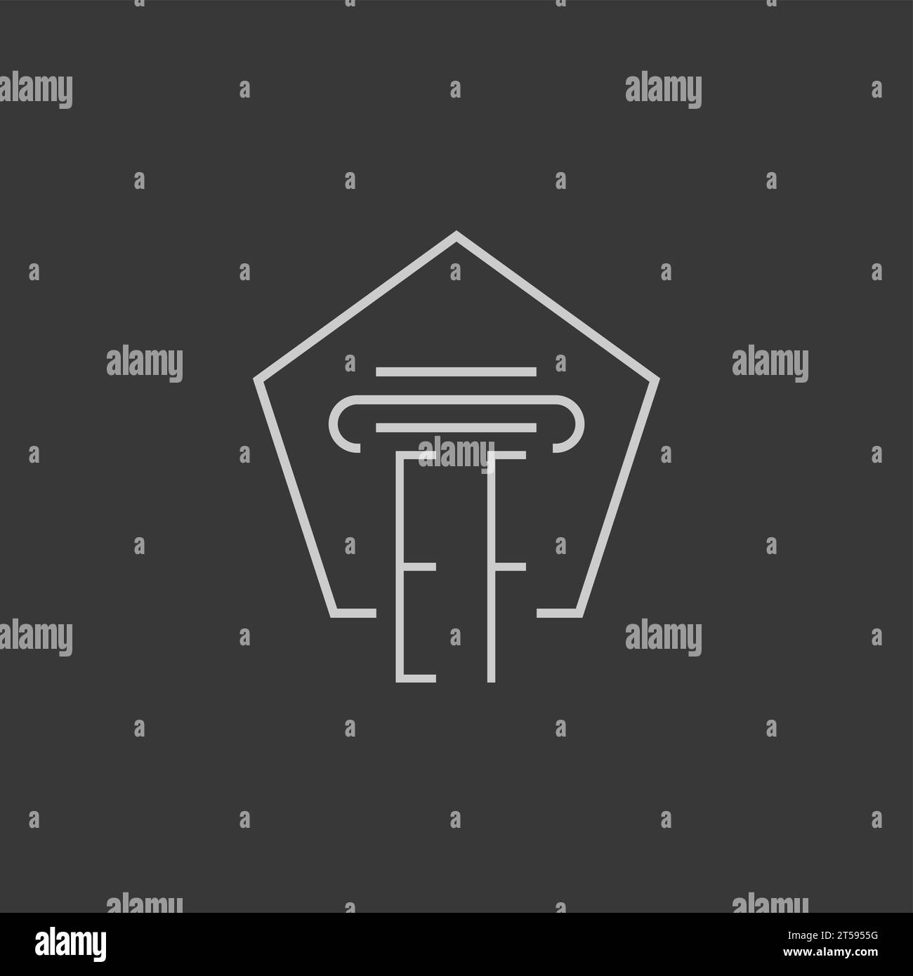 initial monogram EF with monoline pillar logo design ideas Stock Vector ...
