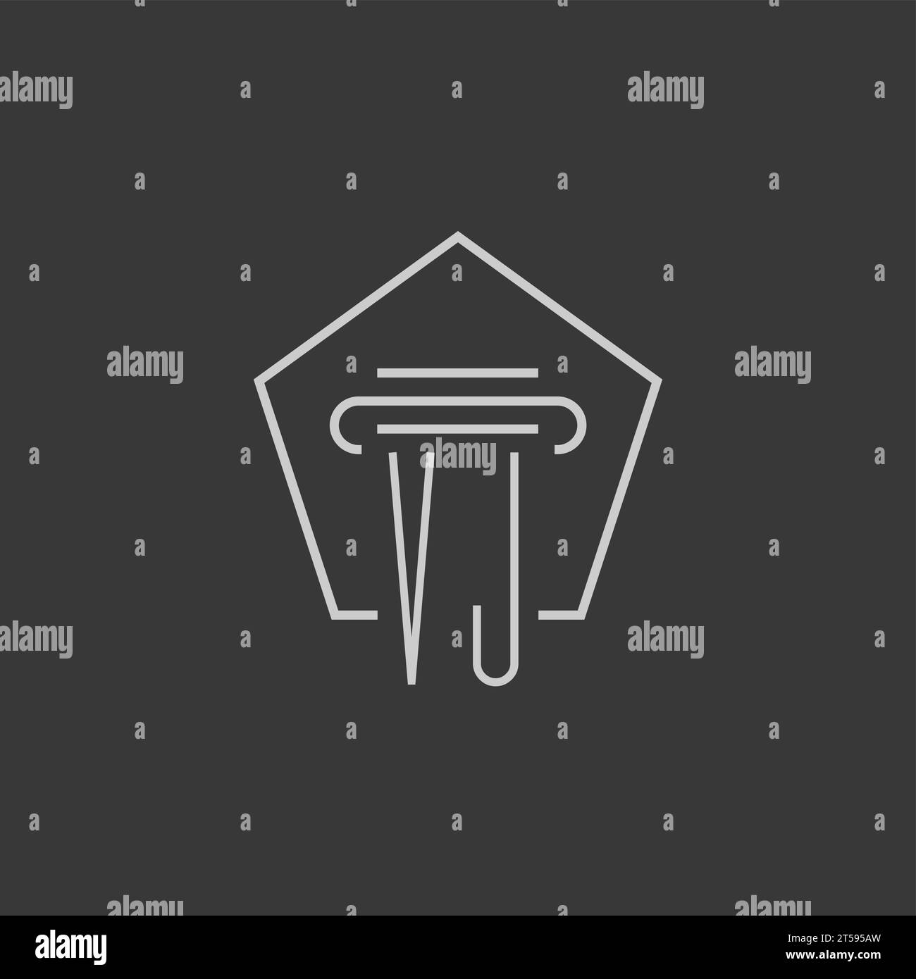initial monogram VJ with monoline pillar logo design ideas Stock Vector ...