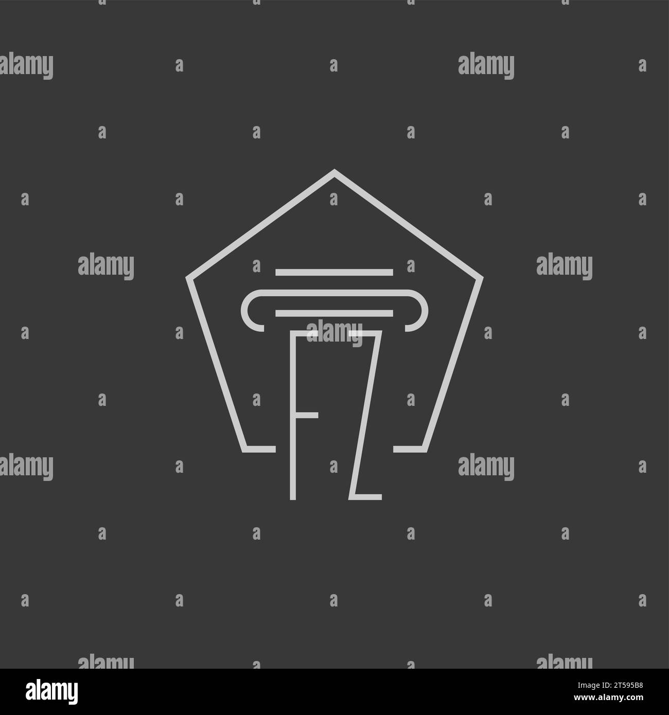 initial monogram FZ with monoline pillar logo design ideas Stock Vector ...