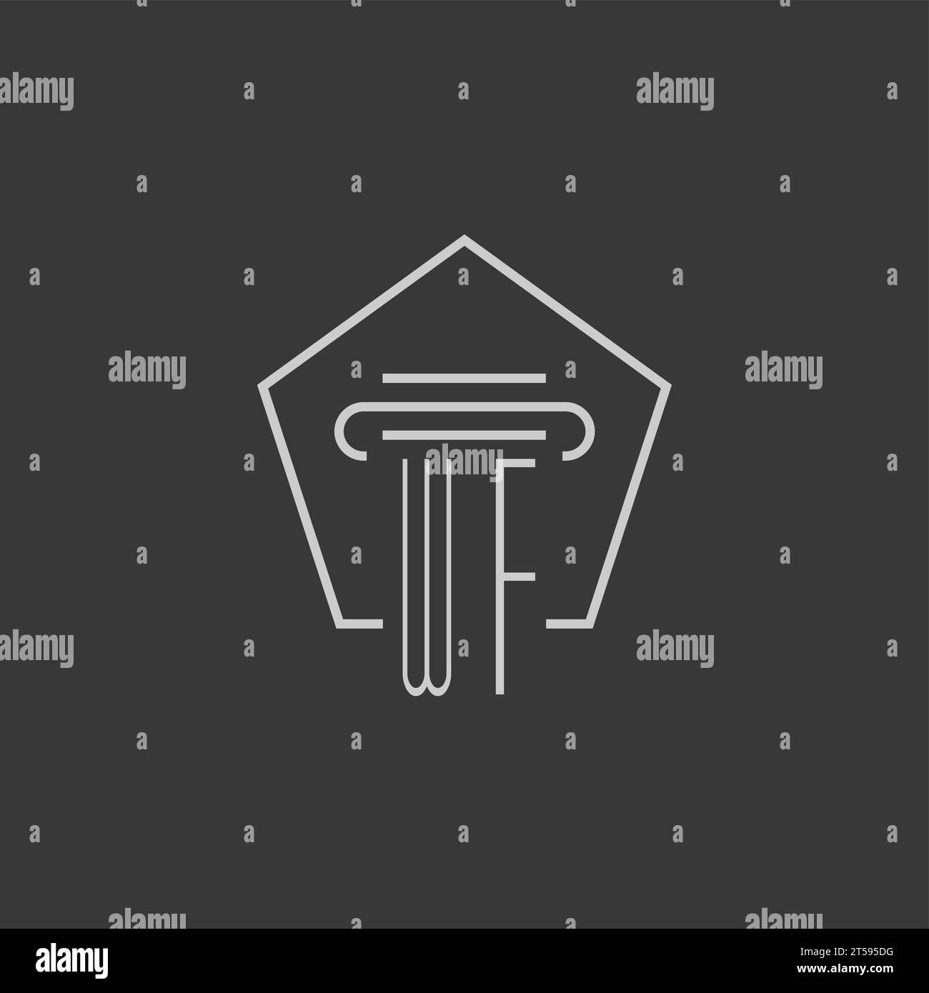 initial monogram WF with monoline pillar logo design ideas Stock Vector ...