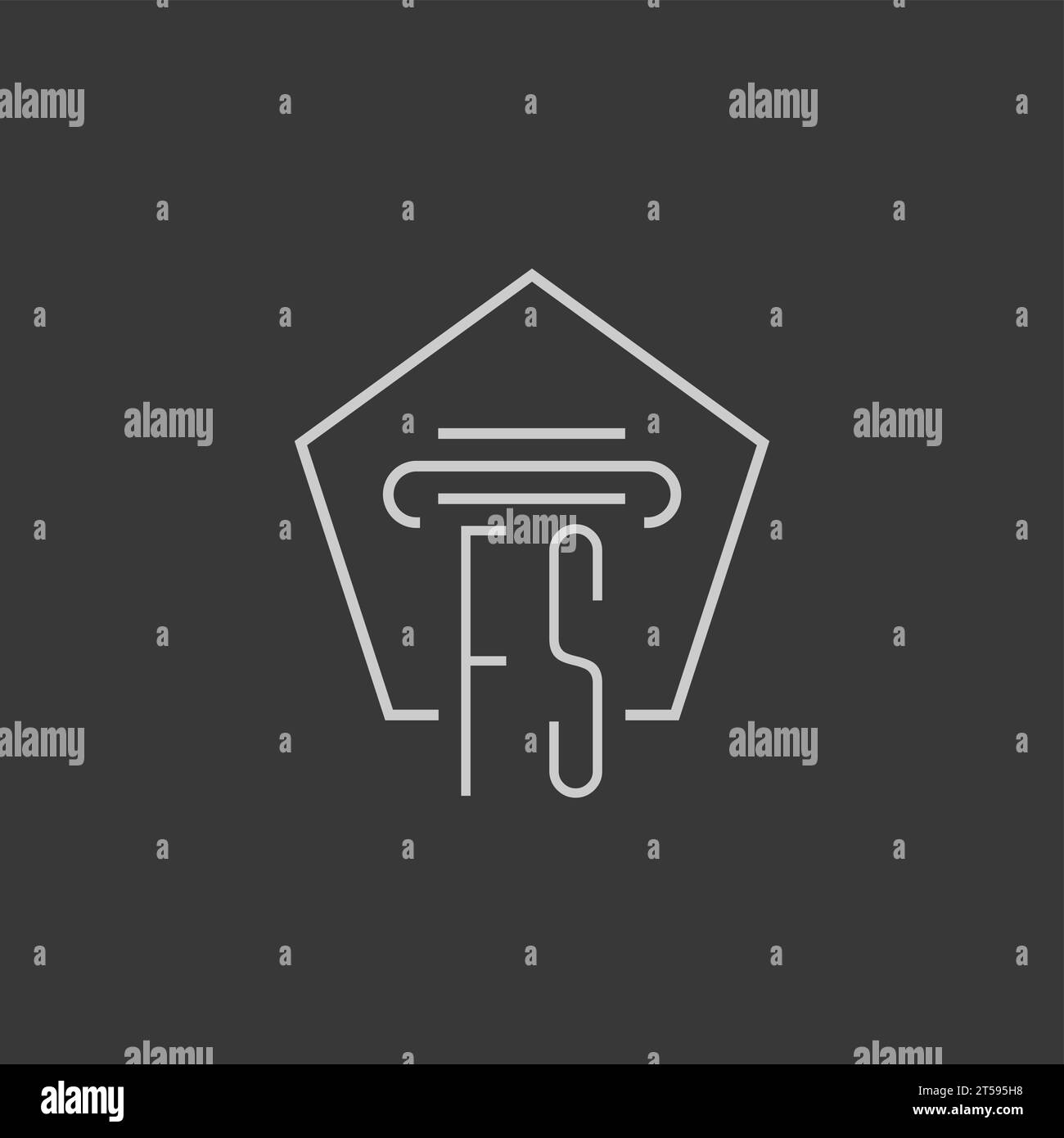 initial monogram FS with monoline pillar logo design ideas Stock Vector ...